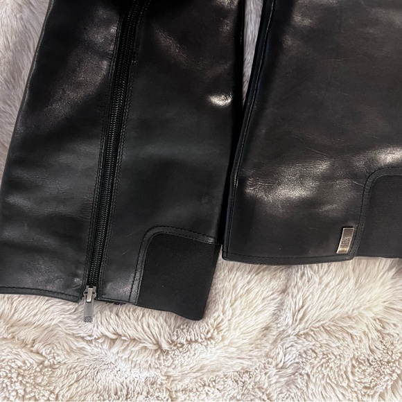 Anne Klein black leather high boot - Picture 7 of 8